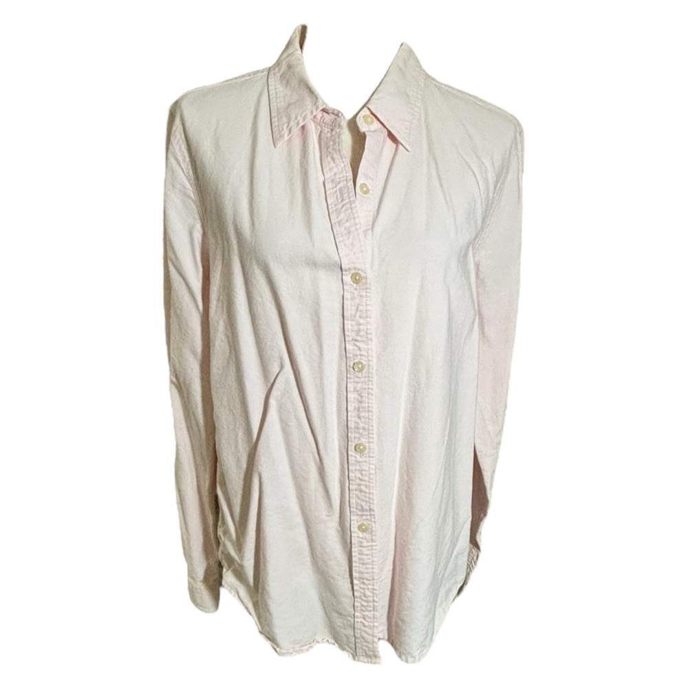 J Crew Pale Blush Pink 100% Cotton Longsleeve Button Shirt Preppy Size XL